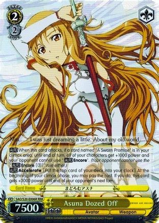Image of Asuna Dozed Off (RRR) (SAO/S20-E006R RRR) - Sword Art Online