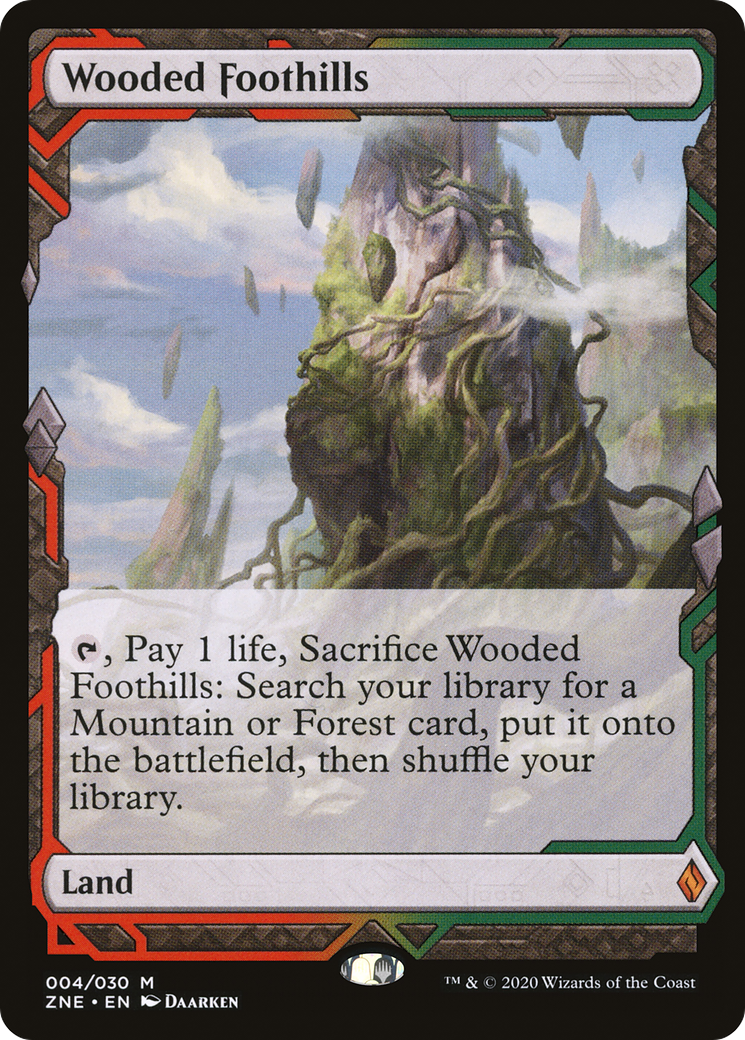 Image of Wooded Foothills (ZNE-004) - Zendikar Rising Expeditions Foil