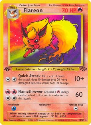 Image of Flareon (19) 019/64  - 1st Edition Jungle - Rare