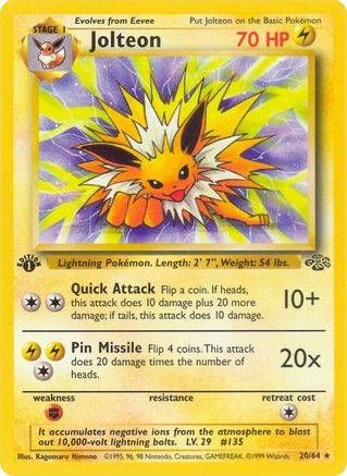 Image of Jolteon (20) 020/64  - Unlimited Jungle - Rare