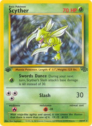 Image of Scyther (26) 026/64  - 1st Edition Jungle - Rare