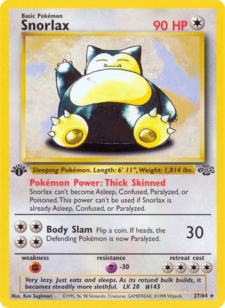 Image of Snorlax (27) 027/64  - Unlimited Jungle - Rare