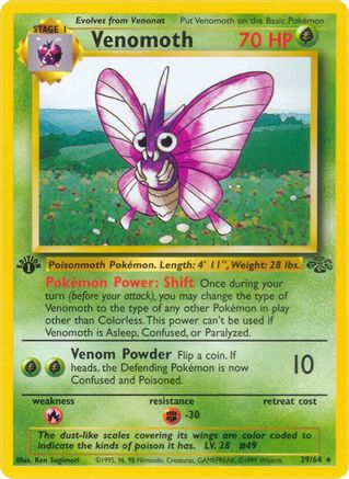 Image of Venomoth (29) 029/64  - Unlimited Jungle - Rare
