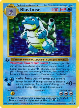 Image of Blastoise 002  - 1st Edition Holofoil Base Set Shadowless - Holo Rare