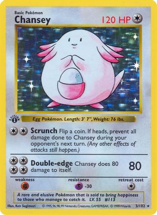 Image of Chansey 003/102  - 1st Edition Holofoil Base Set Shadowless - Holo Rare