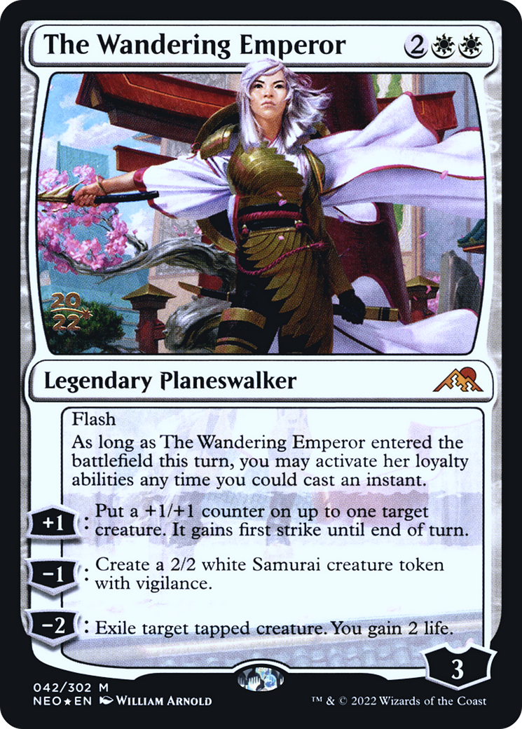 Image of The Wandering Emperor (PRE-042) - Kamigawa: Neon Dynasty Promos Foil