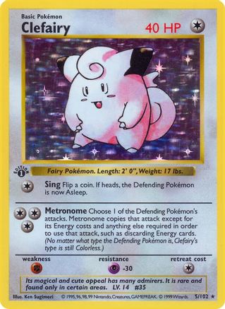 Image of Clefairy 005  - Unlimited Holofoil Base Set Shadowless - Holo Rare