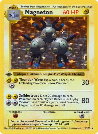 Image of Magneton 009/102  - Unlimited Holofoil Base Set Shadowless - Holo Rare