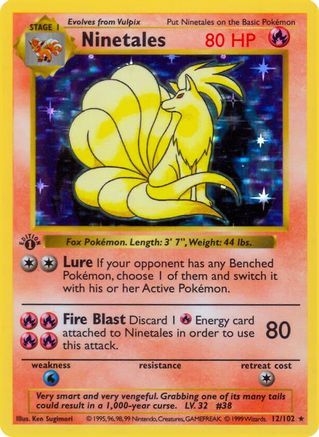 Image of Ninetales 012/102  - Unlimited Holofoil Base Set Shadowless - Holo Rare