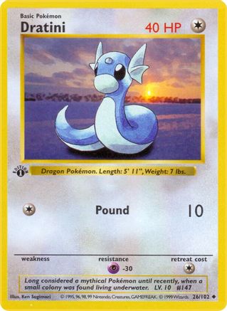 Image of Dratini 026/102  - Unlimited Base Set Shadowless - Uncommon