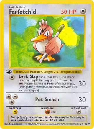 Image of Farfetch'd 027/102  - Unlimited Base Set Shadowless - Uncommon