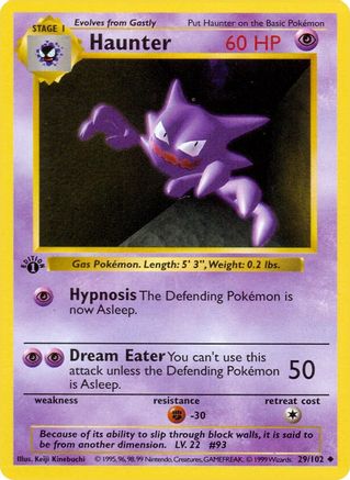 Image of Haunter 029/102  - 1st Edition Base Set Shadowless - Uncommon