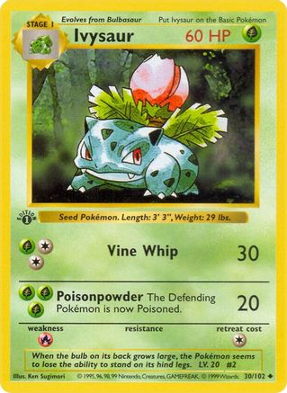 Image of Ivysaur 030/102  - Unlimited Base Set Shadowless - Uncommon