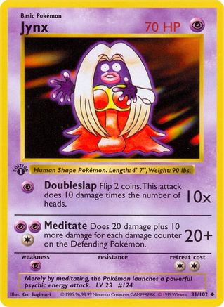 Image of Jynx 031/102  - Unlimited Base Set Shadowless - Uncommon