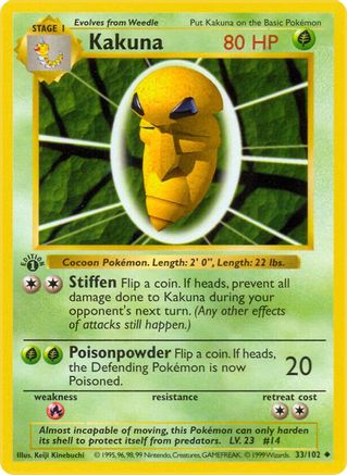 Image of Kakuna 033/102  - Unlimited Base Set Shadowless - Uncommon