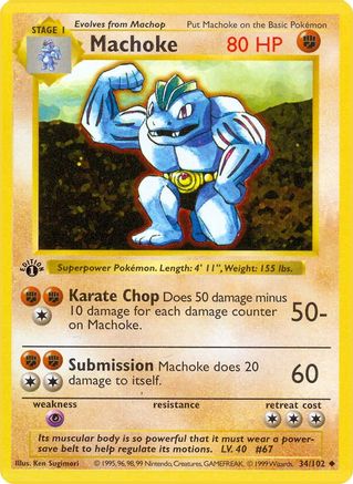 Image of Machoke 034/102  - 1st Edition Base Set Shadowless - Uncommon