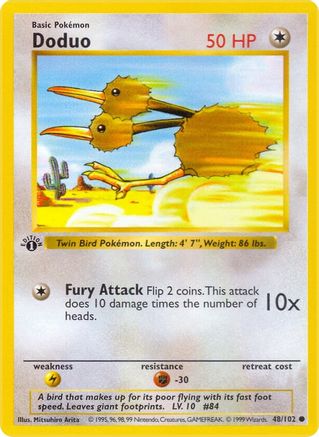 Image of Doduo 048/102  - Unlimited Base Set Shadowless - Common