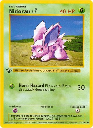 Image of Nidoran M 055/102  - Unlimited Base Set Shadowless - Common