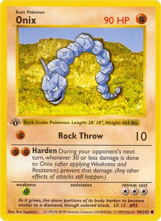 Image of Onix 056/102  - 1st Edition Base Set Shadowless - Common