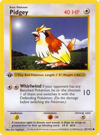 Image of Pidgey 057/102  - 1st Edition Base Set Shadowless - Common