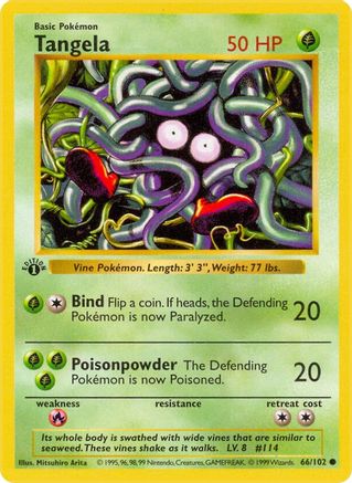 Image of Tangela 066/102  - 1st Edition Base Set Shadowless - Common