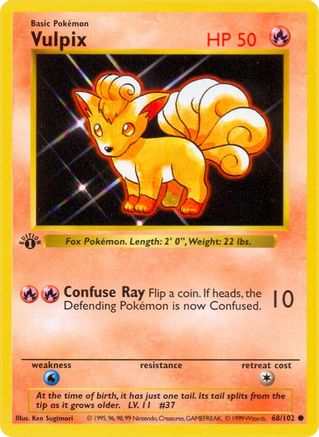 Image of Vulpix 068/102  - Unlimited Base Set Shadowless - Common