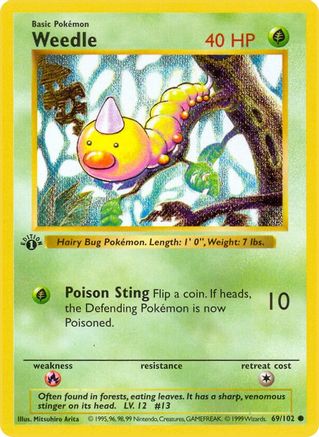 Image of Weedle 069/102  - 1st Edition Base Set Shadowless - Common