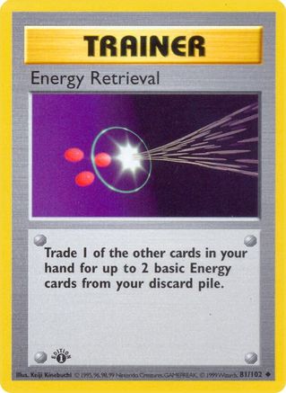 Image of Energy Retrieval 081/102  - 1st Edition Base Set Shadowless - Uncommon