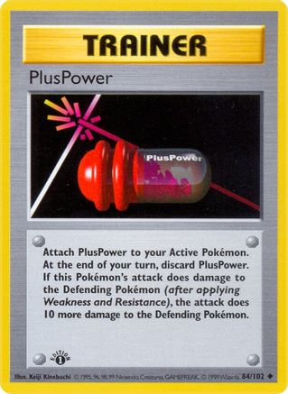 Image of PlusPower 084/102  - 1st Edition Base Set Shadowless - Uncommon
