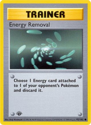 Image of Energy Removal 092/102  - 1st Edition Base Set Shadowless - Common