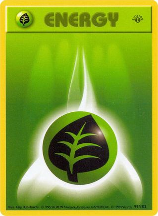Image of Grass Energy 099/102  - Unlimited Base Set Shadowless - Common