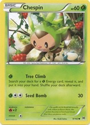 Image of Chespin (9) 009/162  - Reverse Holofoil XY  BREAKthrough - Common