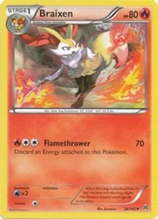 Image of Braixen 026/162  - Reverse Holofoil XY  BREAKthrough - Uncommon