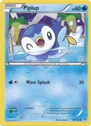 Image of Piplup 036/162  - Reverse Holofoil XY  BREAKthrough - Common