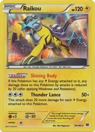 Image of Raikou 055/162  - Reverse Holofoil XY  BREAKthrough - Holo Rare