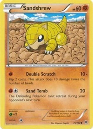 Image of Sandshrew 075/162  - Reverse Holofoil XY  BREAKthrough - Common