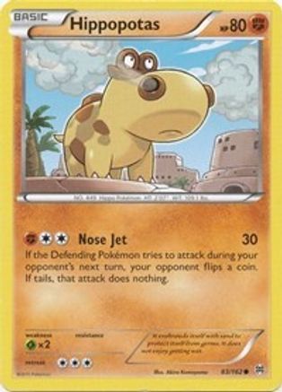 Image of Hippopotas 083  - Reverse Holofoil XY  BREAKthrough - Common