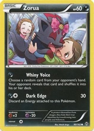 Image of Zorua (90) 090/162  - Reverse Holofoil XY  BREAKthrough - Common