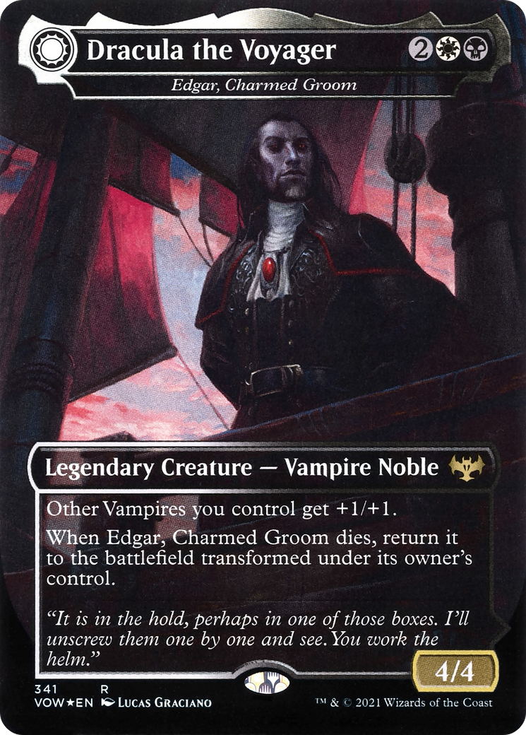 Image of Dracula the Voyager - Edgar, Charmed Groom (VOW-341) - Innistrad: Crimson Vow: (Double Faced Transform) (Borderless)