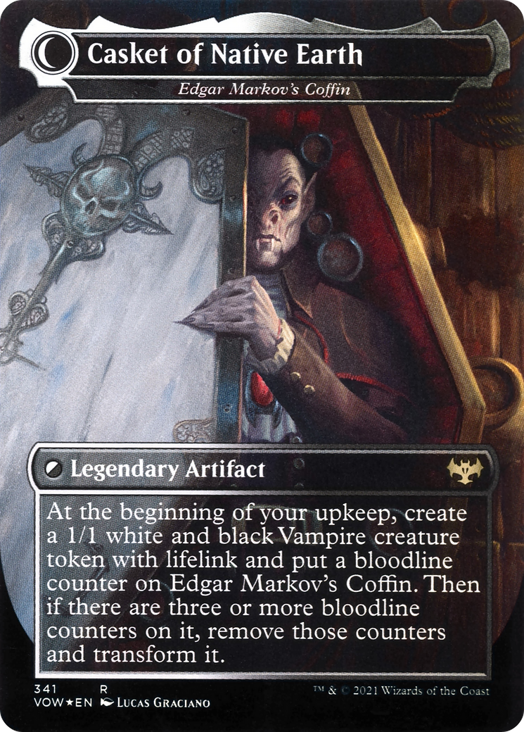 Image of Dracula the Voyager - Edgar, Charmed Groom (VOW-341) - Innistrad: Crimson Vow: (Double Faced Transform) (Borderless) Foil
