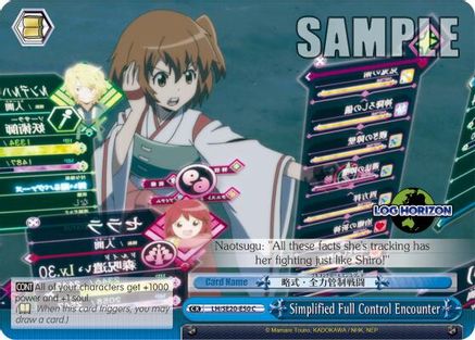 Image of Simplified Full Control Encounter (LH/SE20-E50 CC) - LOG HORIZON