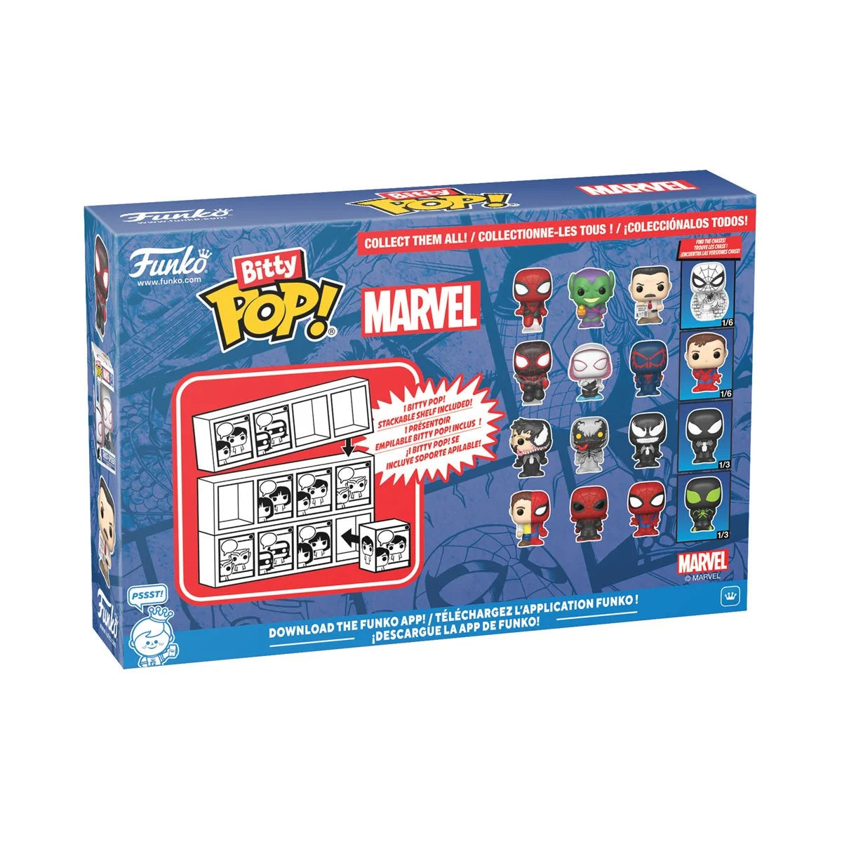 Image of Spider-Man Venom Funko Bitty Pop! Mini-Figure 4-Pack Peter Parker CHASE