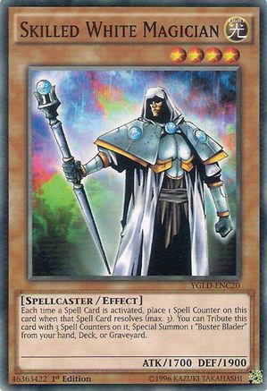 Image of Skilled White Magician (YGLD-ENC20) - King of Games: Yugi's Legendary Decks 1st Edition