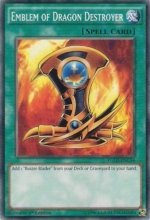 Image of Emblem of Dragon Destroyer (YGLD-ENC34) - King of Games: Yugi's Legendary Decks Unlimited
