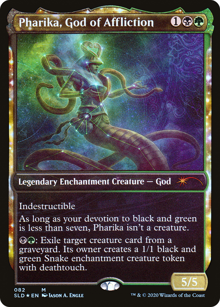 Image of Pharika, God of Affliction (SLD-082) - Secret Lair Drop: (enchantment, Showcase) Foil