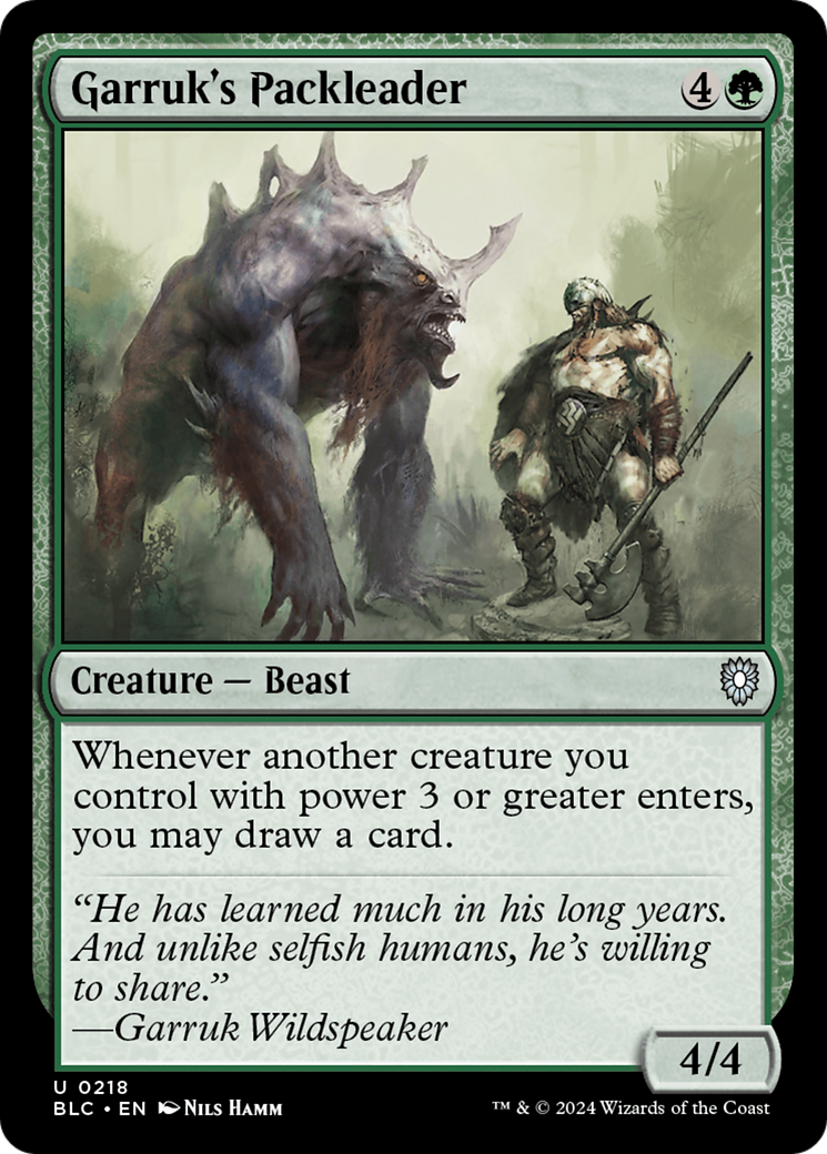 Image of Garruk's Packleader (BLC-218) - Bloomburrow Commander