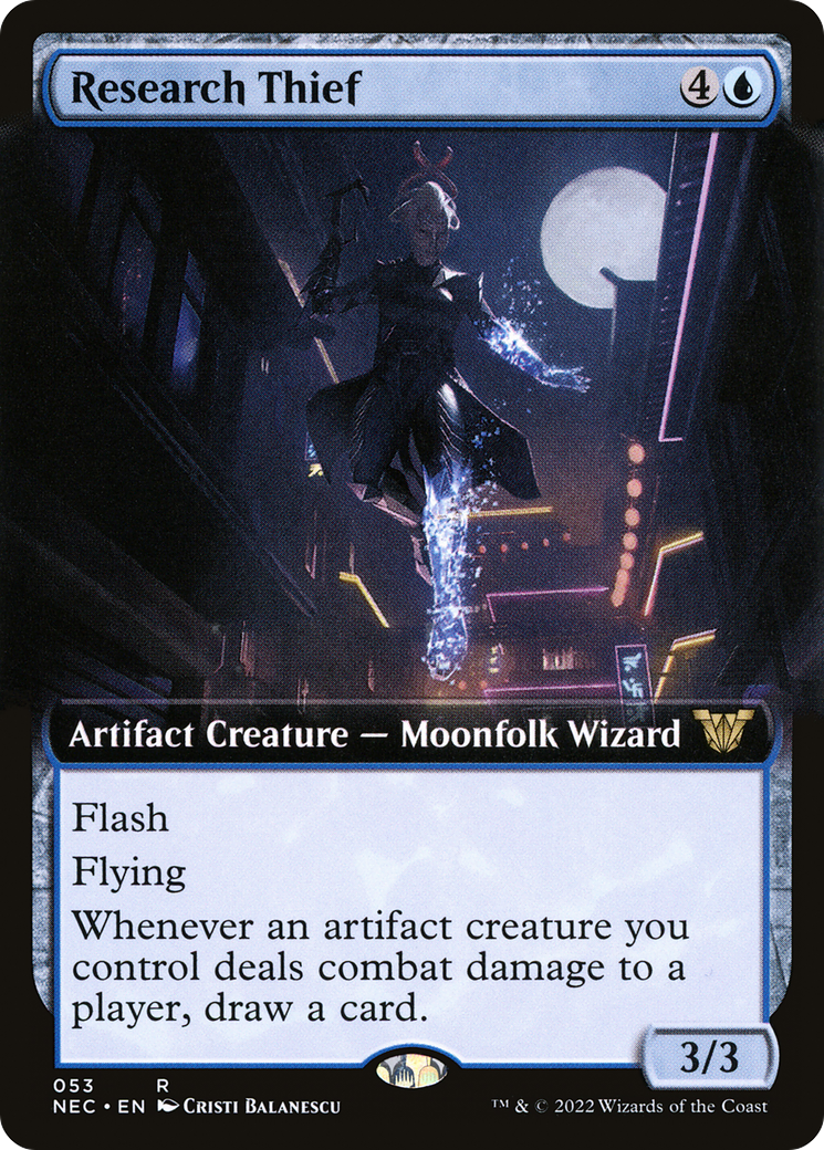 Image of Research Thief (Extended Art) (NEC-053) - Neon Dynasty Commander: (Extended Art)