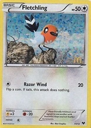 Image of Fletchling 011/12  - Holofoil McDonalds Promos 2014 - Promo