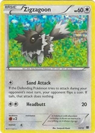 Image of Zigzagoon 011/12  - Holofoil McDonalds Promos 2015 - Promo