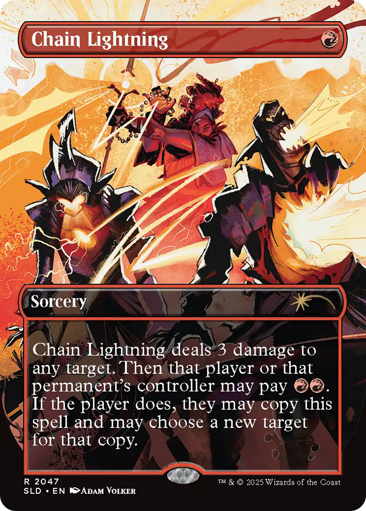Image of Chain Lightning (SLD-2047) - Secret Lair Drop (Borderless) Foil